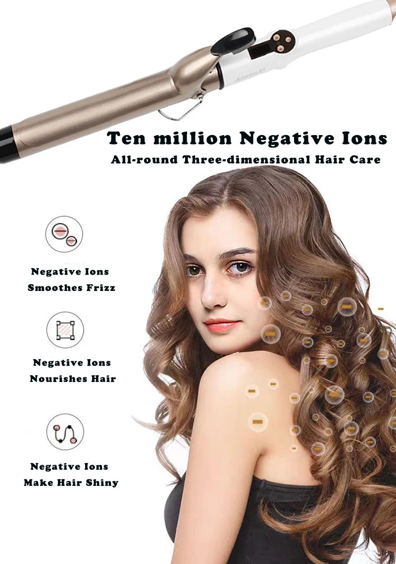 Professional Temperature Setting Electric Hair Curler Wand - Smarsty