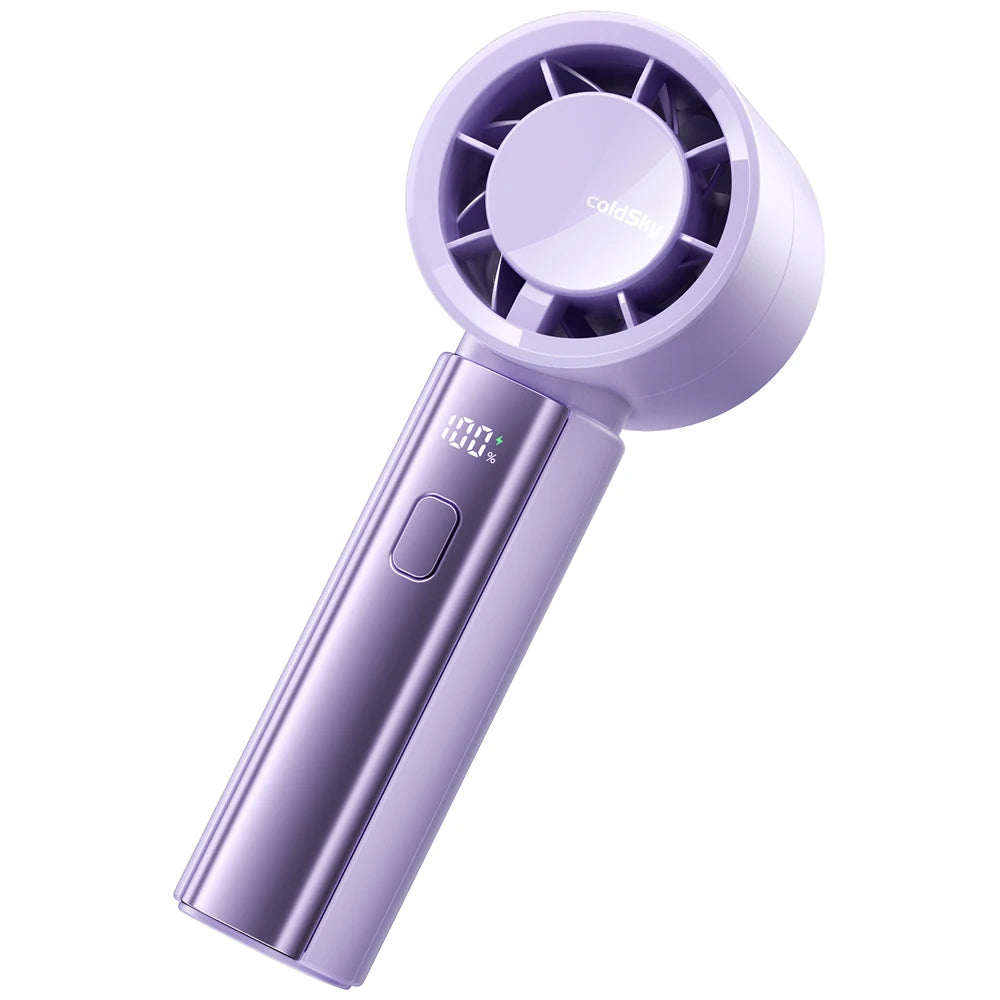coldSky Portable Handheld Fan 3000mAh Battery Operated Cooling Fan 5 Speed Adjustable Small Desktop Fan With Digital Display