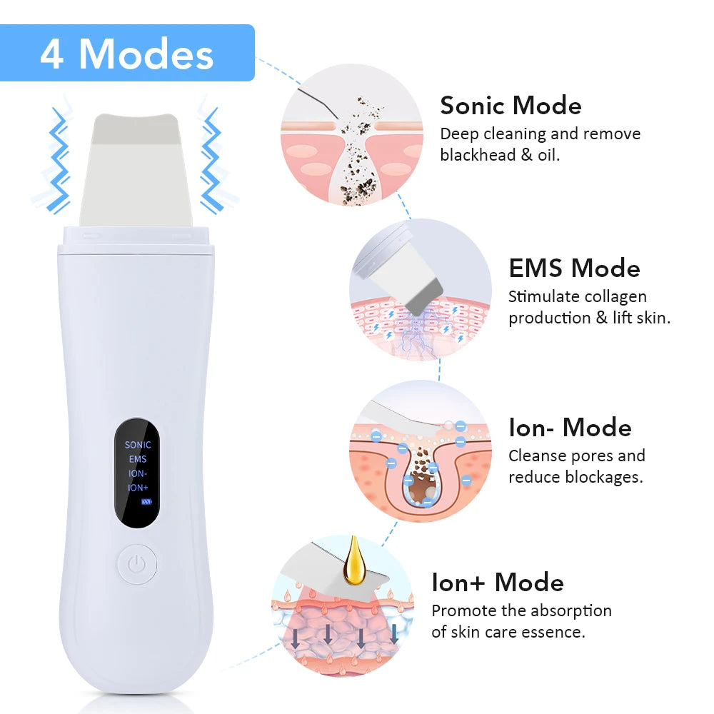 Ultrasonic Skin Scrubber Deep Cleansing Blackhead Remover - Smarsty