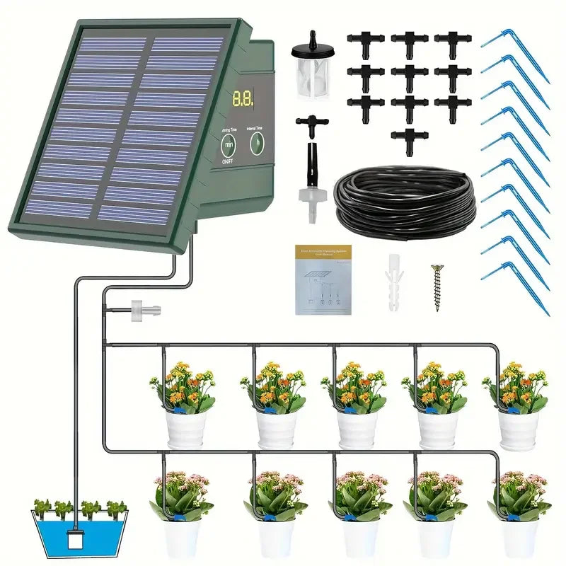 Solar Powered Automatic Drip Irrigation System for Gardens - Smarsty