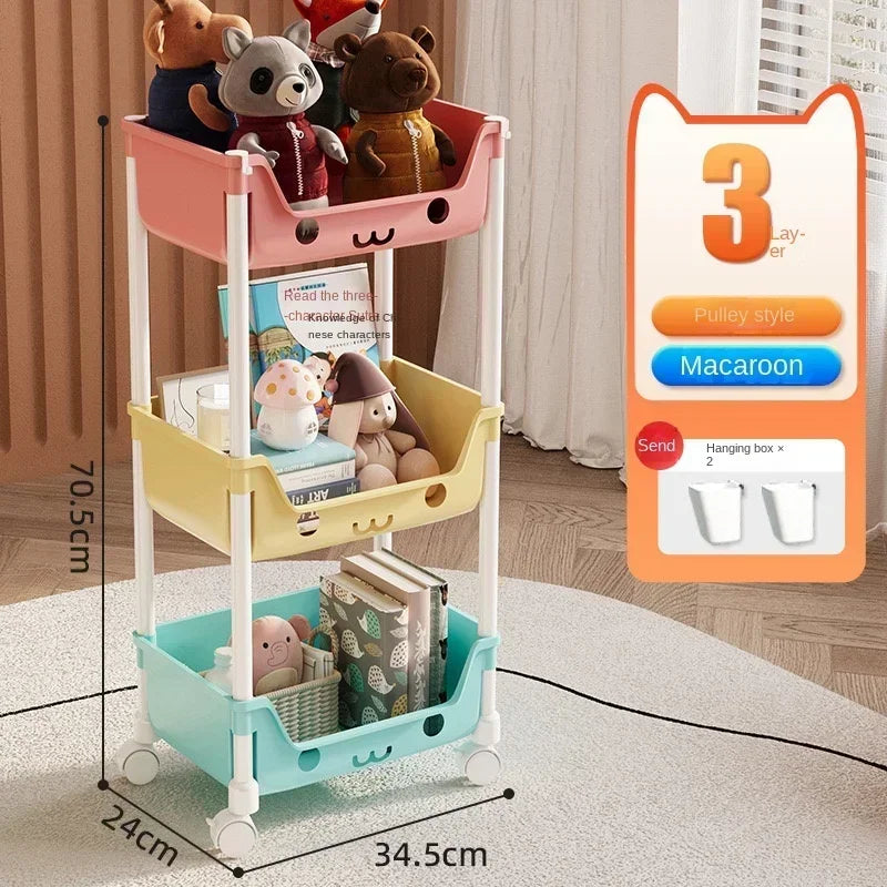 Storage Trolley Bookshelf Snack Rack For Children Storage Organizer Bathroom Accessories Closet Organizer Toy Kitchen Storage by Smarsty