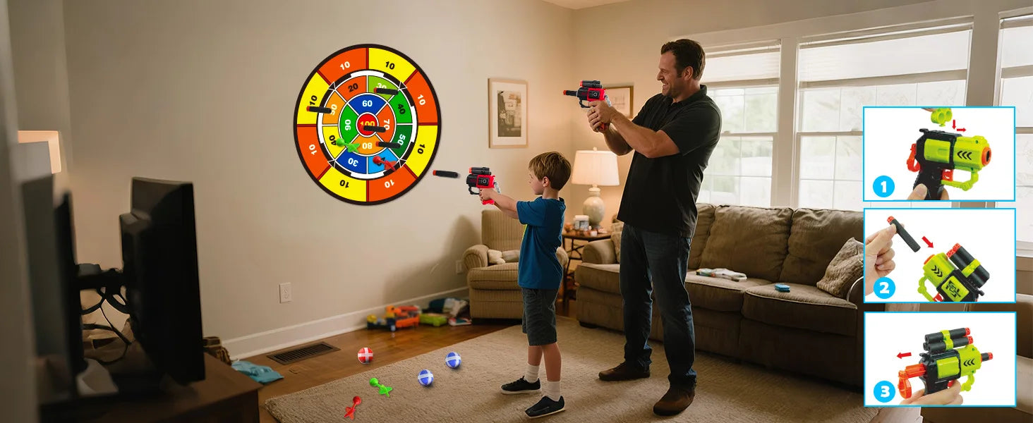 VATOS Night-Light Bow Arrow Guns Toy For Kids Archery Stand Target Board Indoor Outdoor Game Toys Boys Girls Christmas Gift