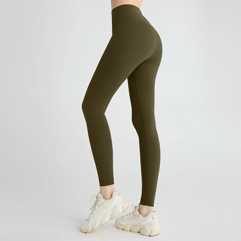 Naked feeling Yoga Leggings Women High Waisted Hip Lifting Fitness Leggings Running Cycling Pants Breathable Sports Leggings - Smarsty