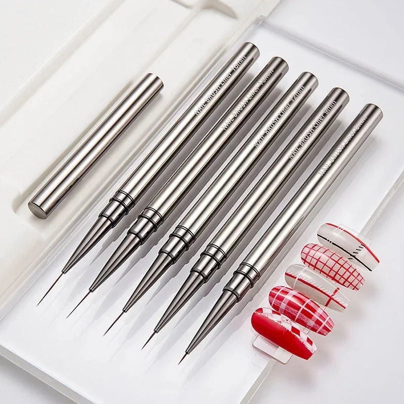 5PCS Nail Art Liner Brushes for Precision Manicure Designs - Smarsty