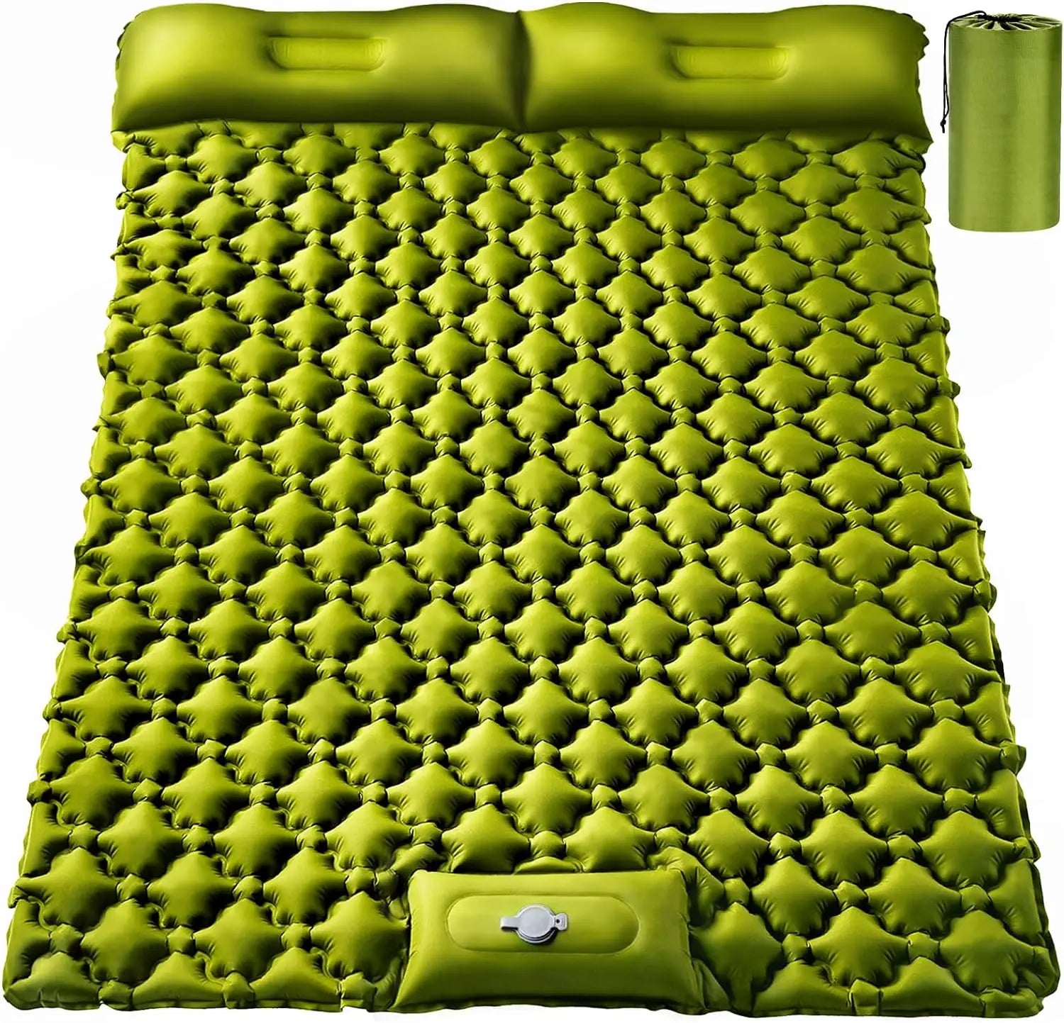 Camping Air Matt Double Sleeping Pad Inflatable Air Mat with Pillow Air Mattress Nature Hike Waterproof Folding Sleeping Mat