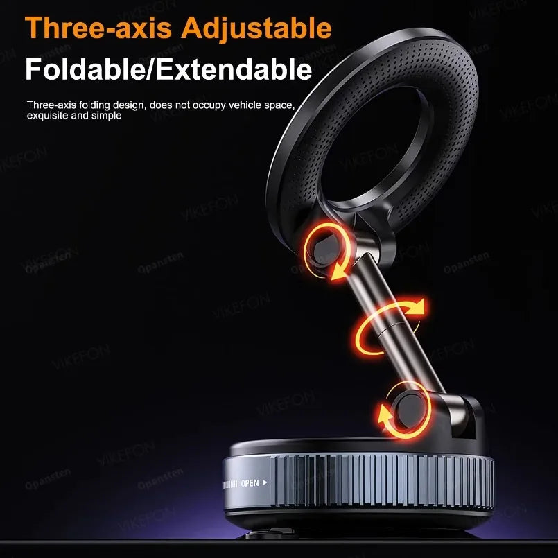 Magnetic Car Phone Holder 360 Rotation Vacuum Suction - Smarsty