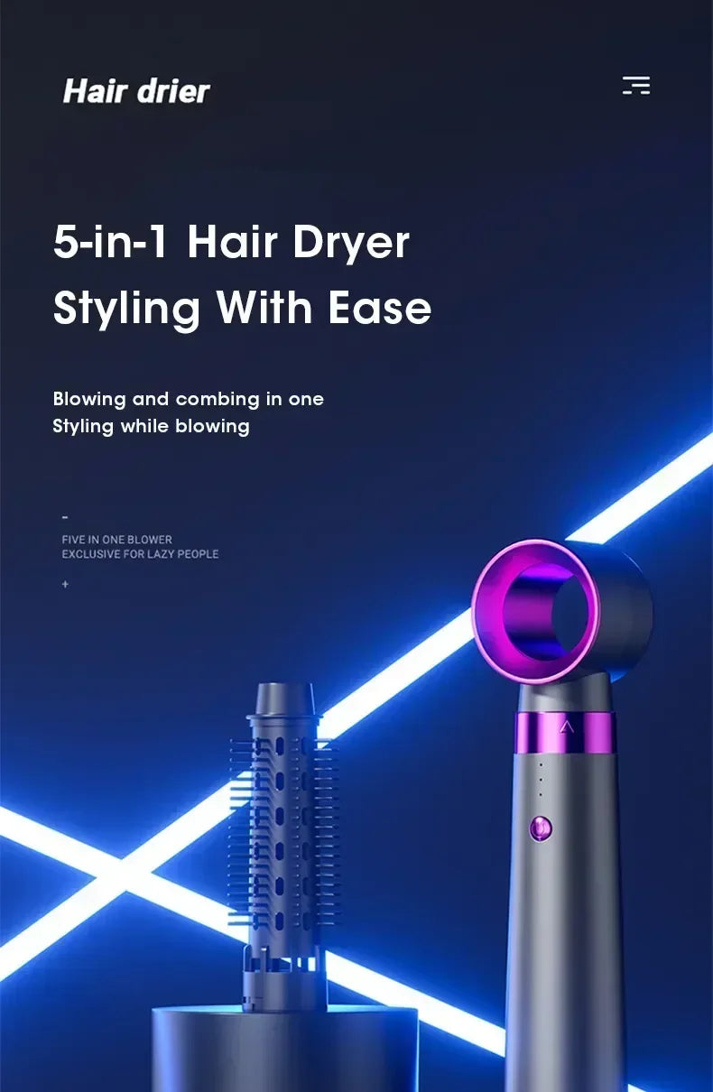 5 in 1 Electric Hair Dryer and Straightener Set - Smarsty