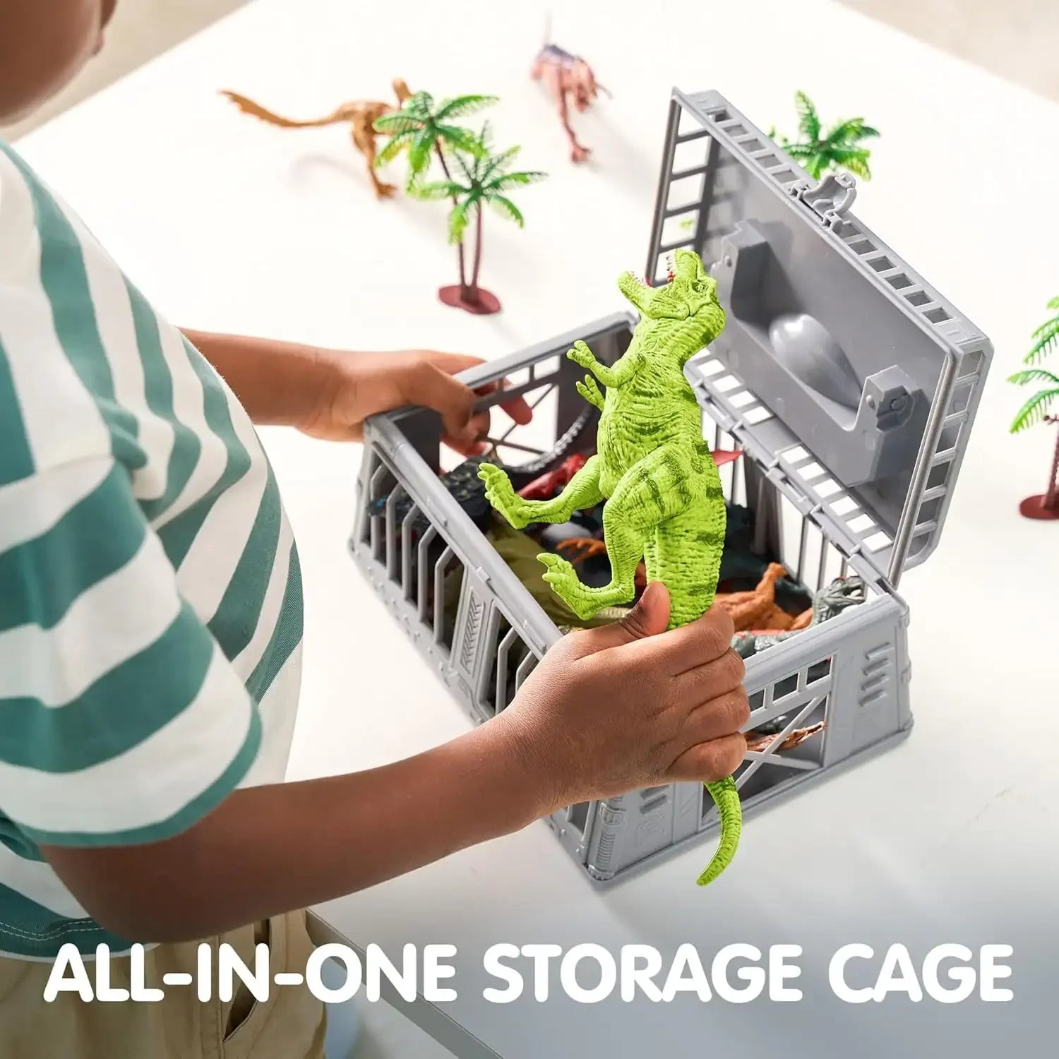 Joyfy 19 PCS Realistic Dinosaur Figures Toys with Activity Play Mat & Trees Dino Playset Toys for Kids 3-6 Year Birthday Gifts