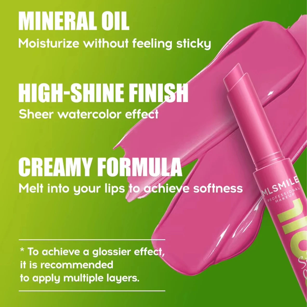 MLSMILE Multi-Color Hydrating Lip Gloss with Mirror - Smarsty