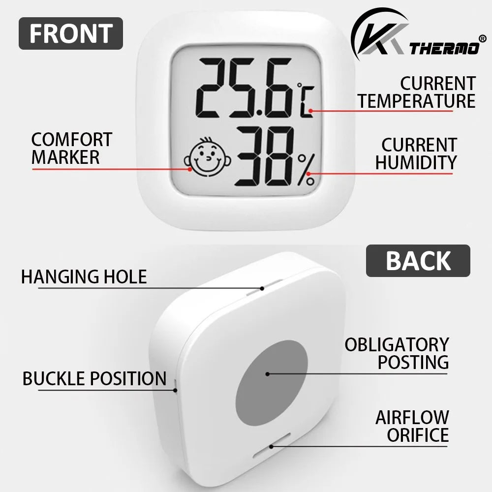 Digital Thermometer Hygrometer Indoor Room Temperature LCD Electronic Humidity Meter Sensor Gauge Weather Station For Home - Smarsty