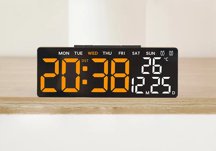 Digital LED Alarm Clock with Adjustable Brightness and Temperature Display - Smarsty