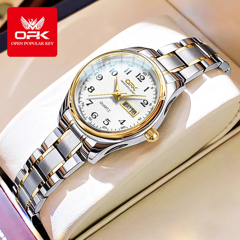 Luxury Waterproof Quartz Watch For Women Stainless Steel Strap - Smarsty