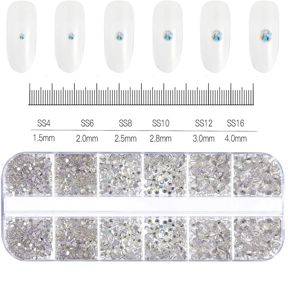 Mixed Nail Rhinestones with Shiny Clear Colors for Stunning Nail Art - Smarsty