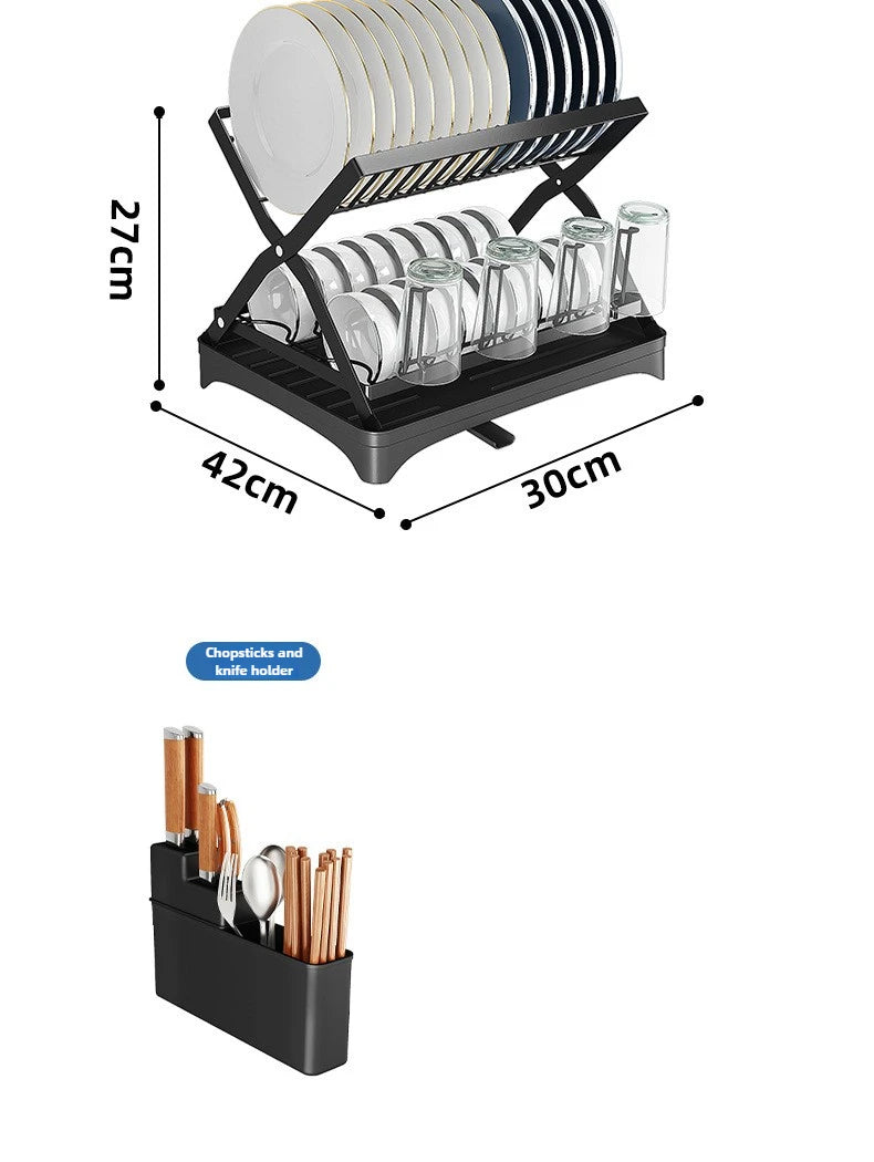 Non Perforated Folding Cabinet with Pull-out Basket Multifunctional Snack Storage Rack Household Kitchen Sink Storage Rack by Smarsty