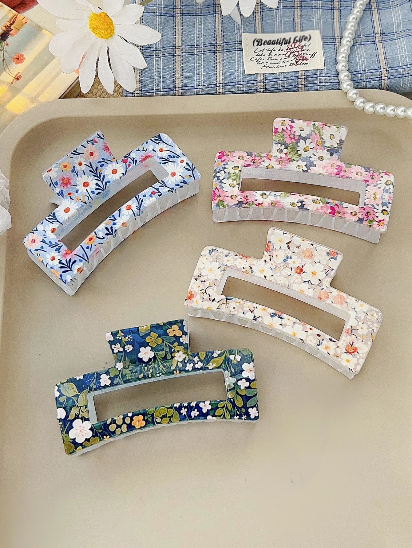 Pink Medium Sized Hair Claw Clips Strong Hold For All - Smarsty