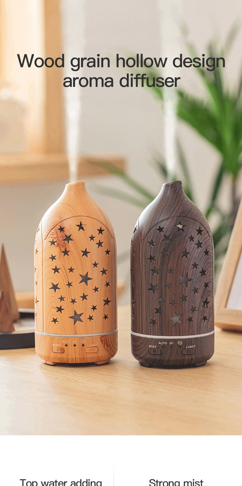 Ultrasonic Essential Oil Diffuser with LED lights 100ml Water Tank Adjustable Cool Mist Modes for Aromatherapy and Humidifying