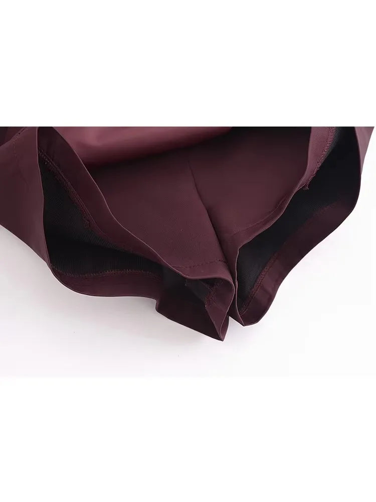 TFMLN New Spring Women Solid Skort Fashion Causal Side Zipper Mini Shorts Skirts Vintage High Waist Streetwear Shorts Skirts - Smarsty
