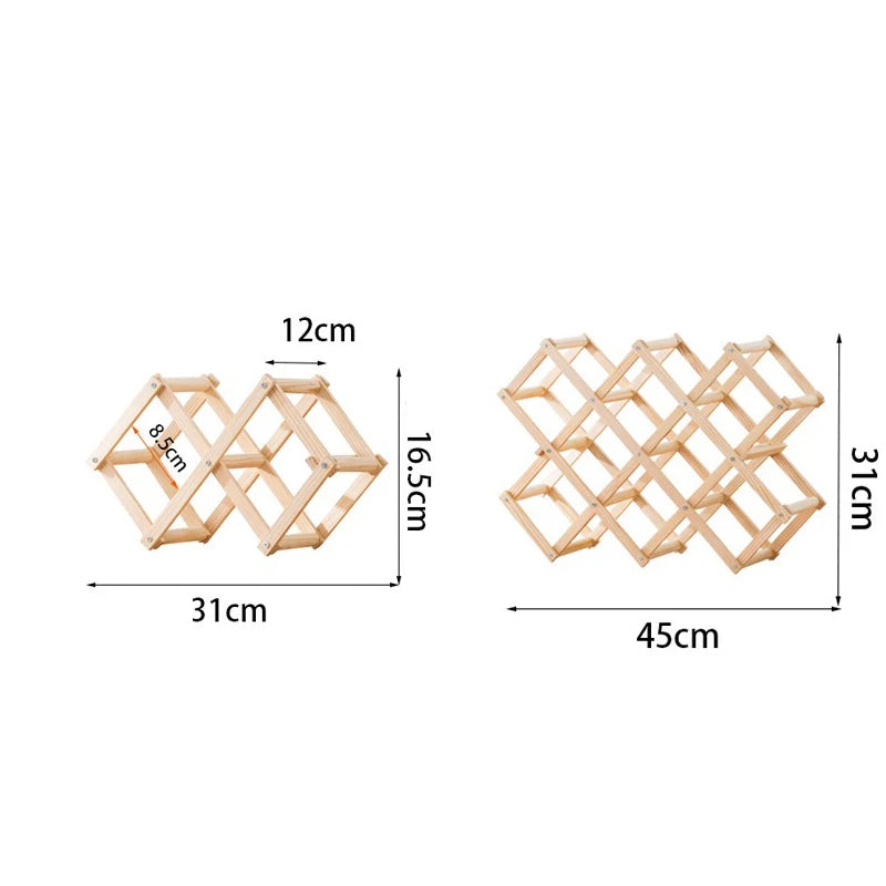 3/10 Bottles Wooden Wine Rack Wine Holders Kitchen Assembled Display Stand Organizer Storage Bar Wine Cabinet Wine Bottle Rack by Smarsty