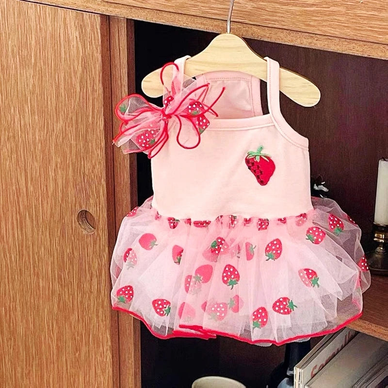 Cute Summer Dog Princess Dress with Bow Lace - Smarsty