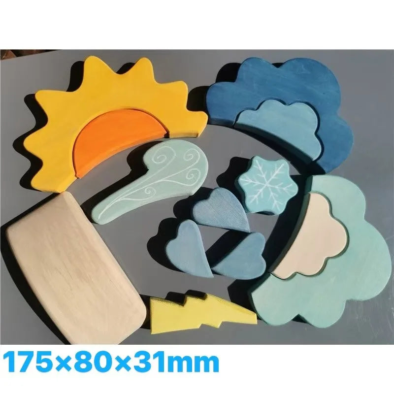 High Quality Wooden Toys Lime Wood Rainbow Arch Stacking Blocks Building Semi Color Sorting Peg Dolls Balls Slat for Kids Play - Smarsty