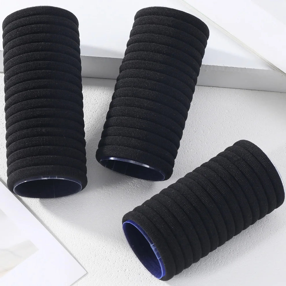High Elastic Black Hair Bands Strong Hold 100pcs Pack - Smarsty
