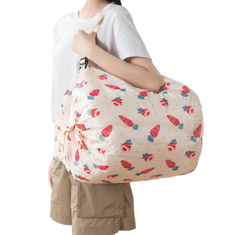 Foldable Waterproof Shopping Bag Portable Travel Tote - Smarsty