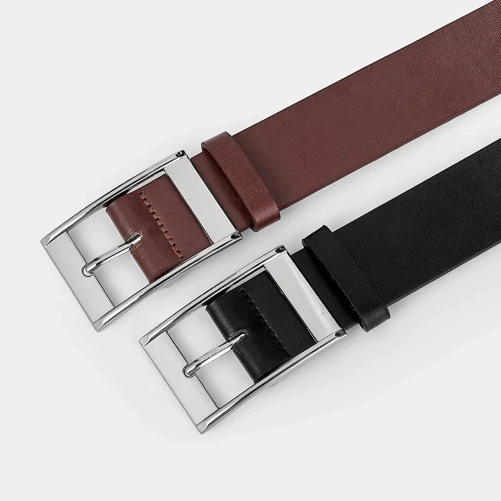 Luxury PU Leather Belt for Men with Metal Buckle - Smarsty