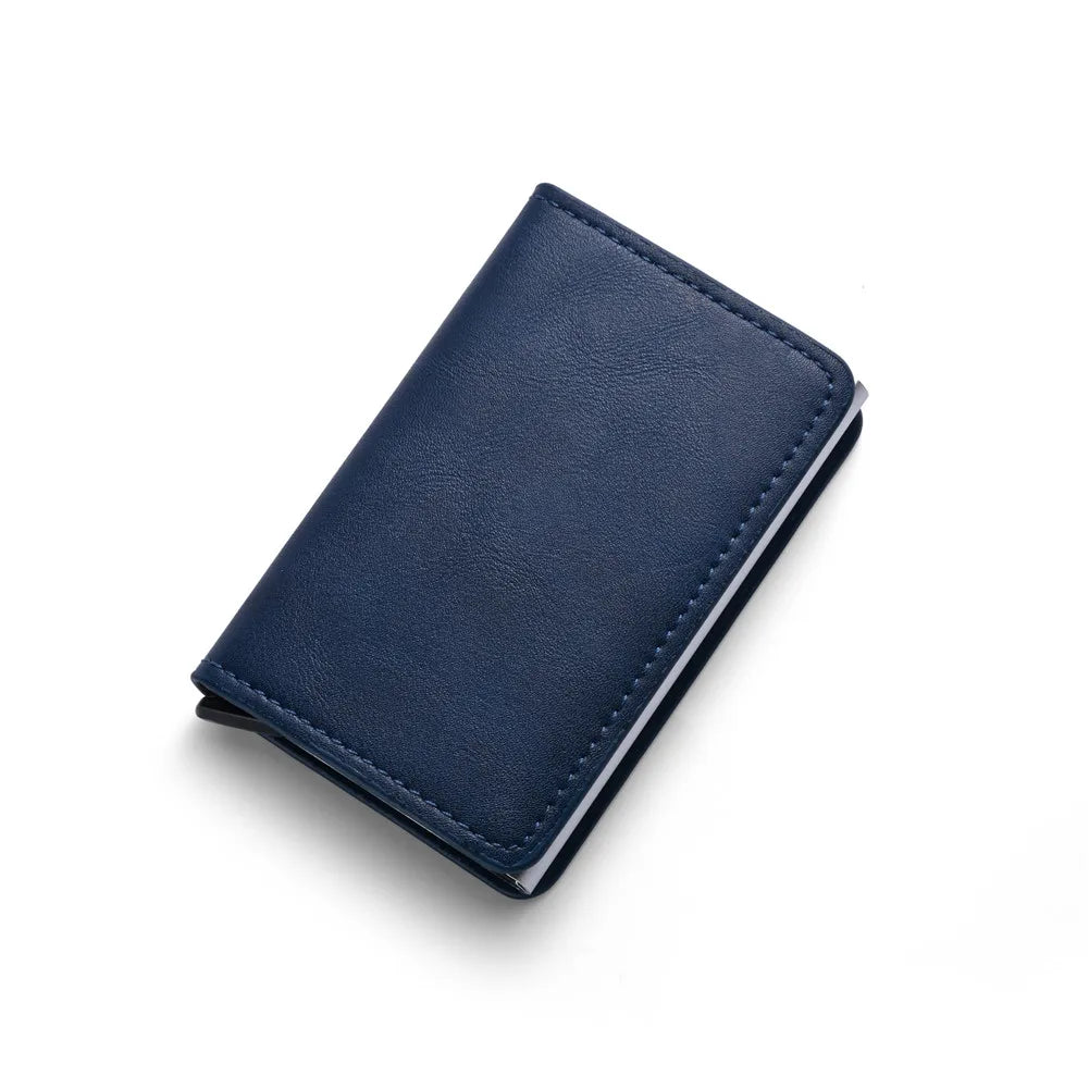 RFID Anti Blocking Anti-theft Automatic Pop-up Card Holder, Men's Black ID Credit Card Holder Case Wallet, Carbon Fiber Purse