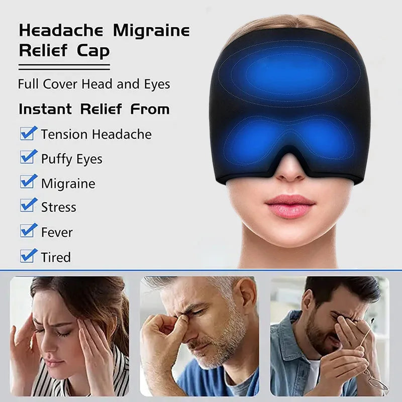 Gel Ice Headache Relief Hat for Migraine Support - Smarsty