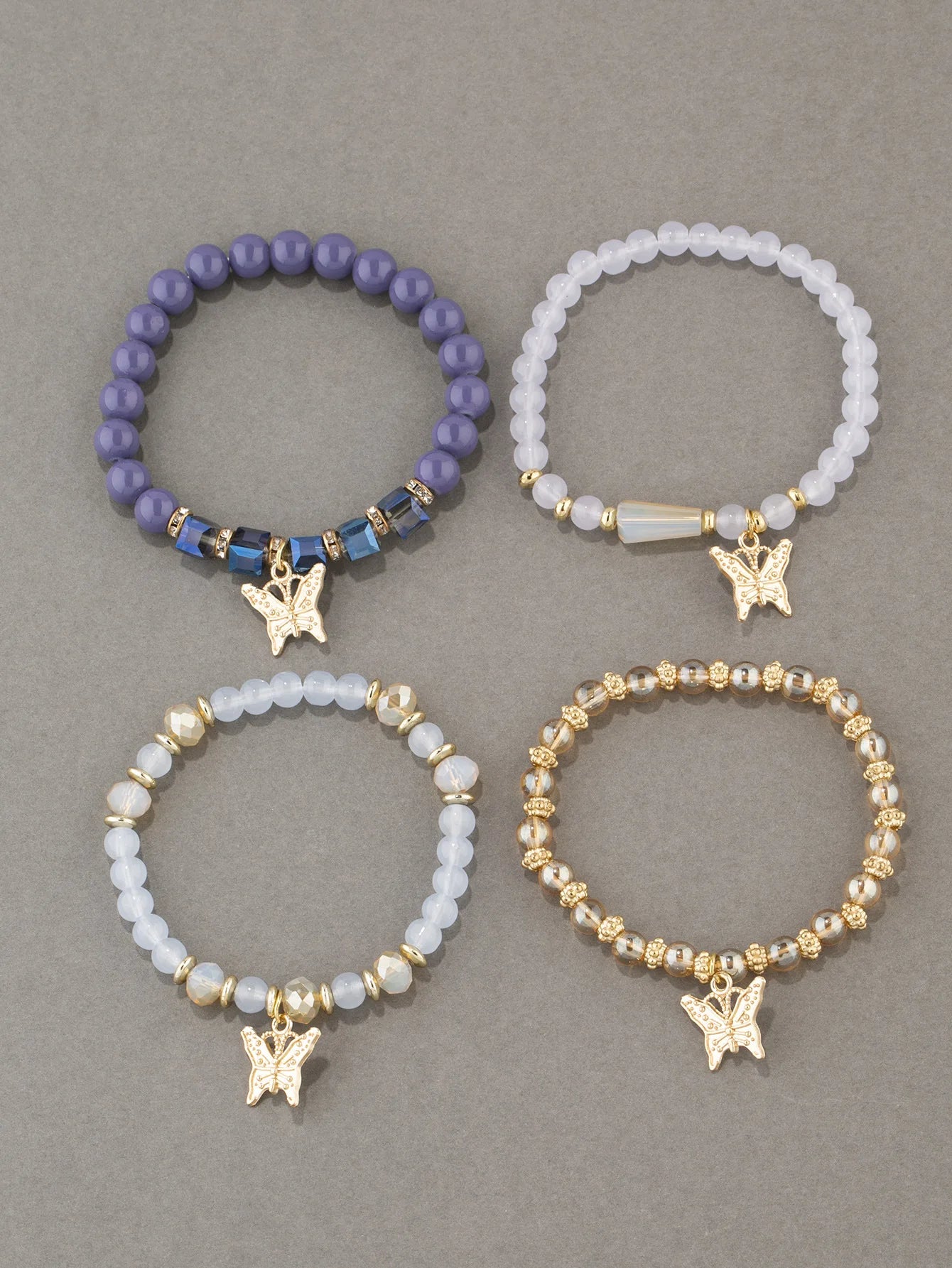 Trendy Butterfly Beaded Bracelet Set for Women - Smarsty