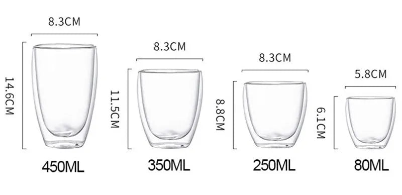 Heat Resistant Double Wall Glass Cup for Coffee and Beer - Smarsty