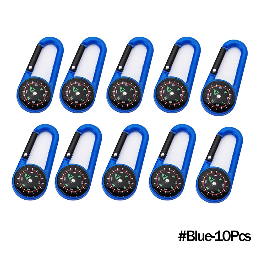 Outdoor Compass Carabiner Mini Camping Keychain Mountaineering Hiking Backpack Buckle with Compass Survival Children Gifts by Smarsty