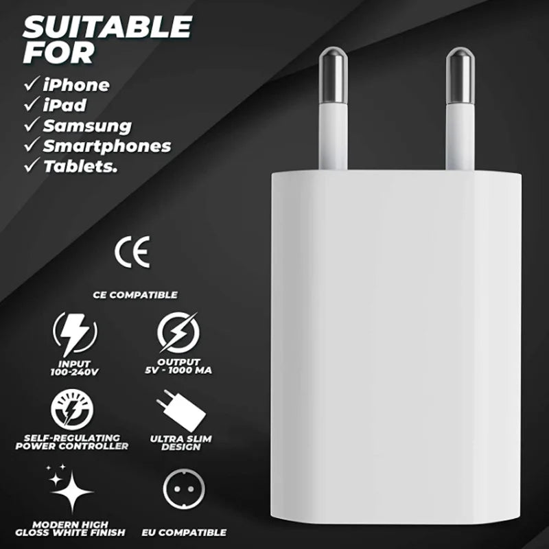 Compact USB Wall Charger For iPhone 7 To 13 ProMax - Smarsty