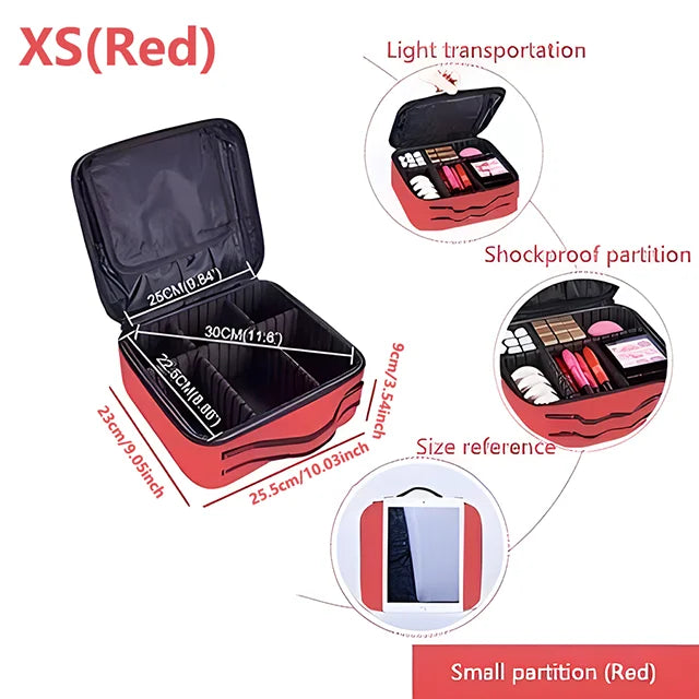 Large Capacity Travel Makeup Case Cosmetic Organizer - Smarsty