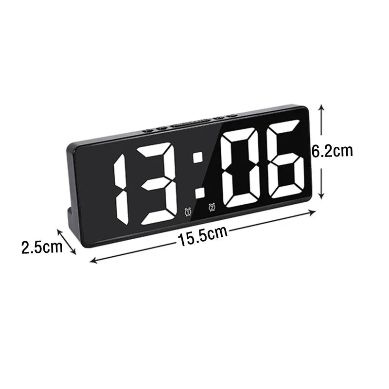 Large Number LED Alarm Clock with Color Nightlight - Smarsty