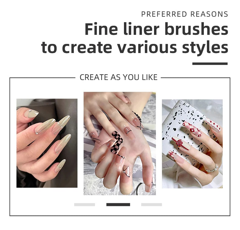 5PCS Nail Art Liner Brushes for Precision Manicure Designs - Smarsty