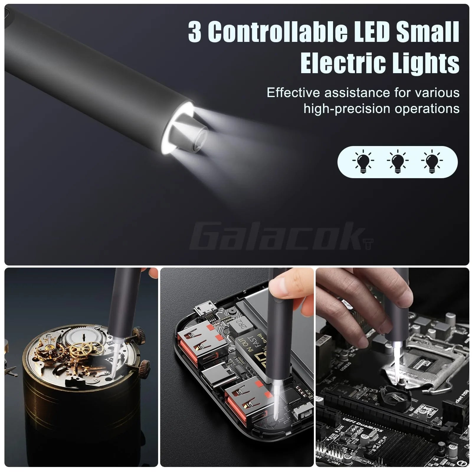 49 in 1 Electric Screwdriver Set 5 Torque Settings Precision Power Tool Magnetic Screw Driver Bits for iPhone Glasses Watch PC