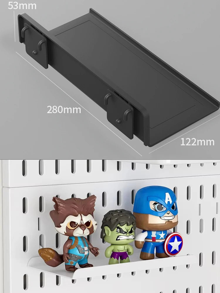 No Punching Pegboard Wall Organizer Panel Shelves For Gamer Room,bathroom,kitchen Storage Rack Organizer Pegboard Accessories by Smarsty
