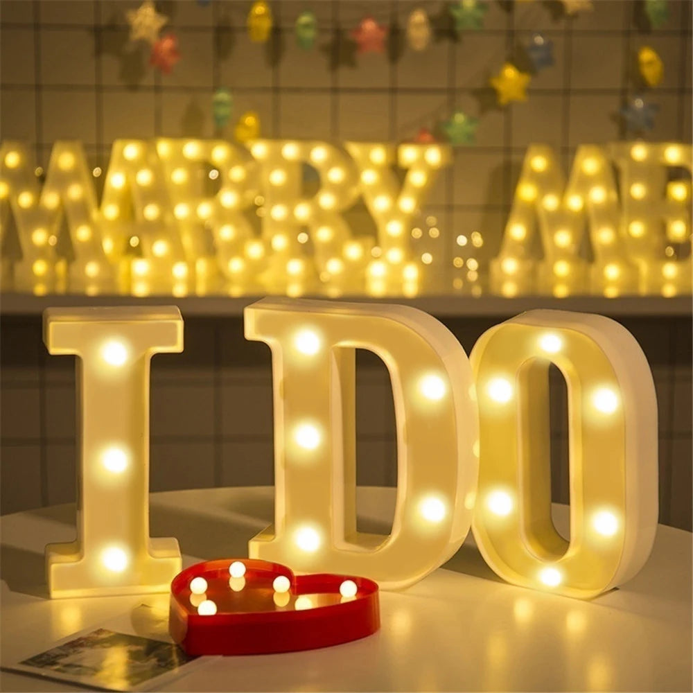 Colorful LED Letter Light for Weddings and Birthdays - Smarsty