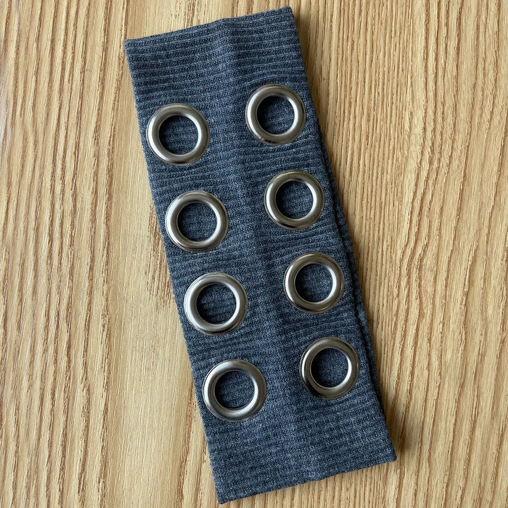 Punk Grunge Wide Elastic Headband Stretchy Metal Look - Smarsty