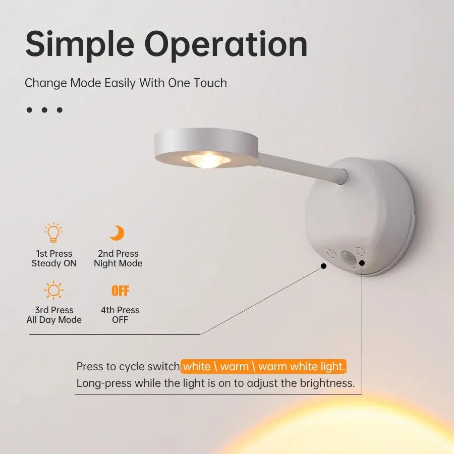 Wireless LED Motion Sensor Night Light for Home - Smarsty