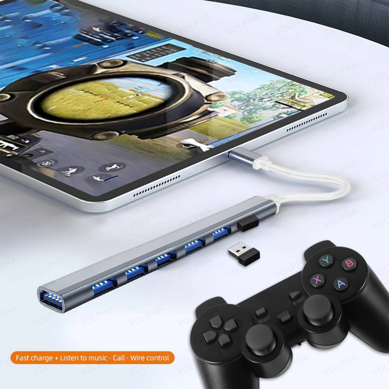 7 Port USB C Hub With 5Gbps High Speed PerformancePlus