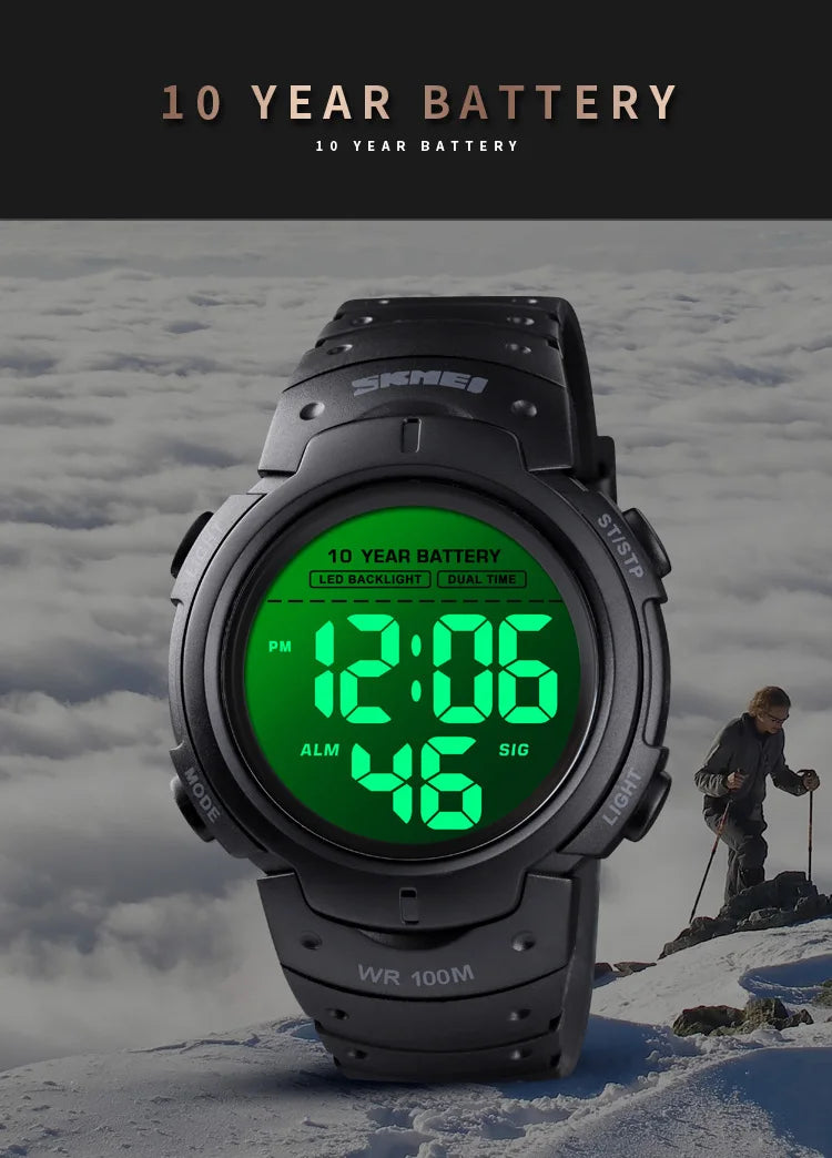 Waterproof Digital Sport Watch with 10 Year Battery Life - Smarsty