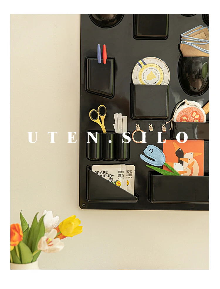 Wall-mounted Storage Rack with Hooks for Office, Kitchen and Workshop Children's Room Organizer with Adjustable Shelves by Smarsty