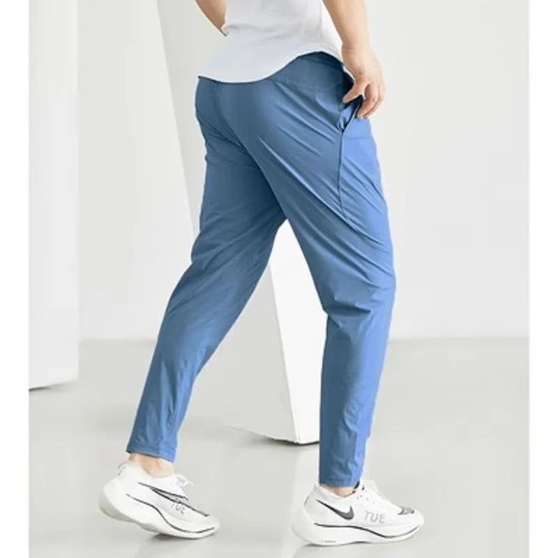 Men's Running Pants Sportswear Jogging Sweatpants Quick Dry Thin Tracksuit Elastic Gym Fitness Trousers Training Sport Pants Men - Smarsty