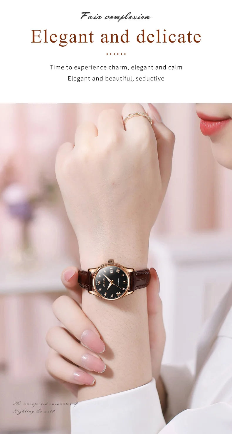 OLEVS Women's Luxury Waterproof Automatic Wristwatch - Smarsty