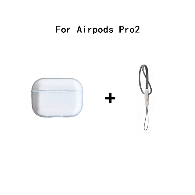 Clear Shockproof TPU Earphone Case with Lanyard - Smarsty