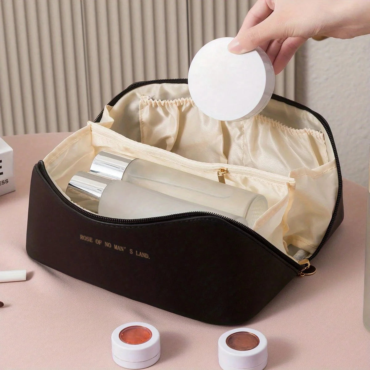 Makeup Organizer Female Toiletry Kit Bag Make Up Case Storage Pouch Luxury Lady Box, Cosmetic Bag, Organizer Bag For Travel Zip - Smarsty
