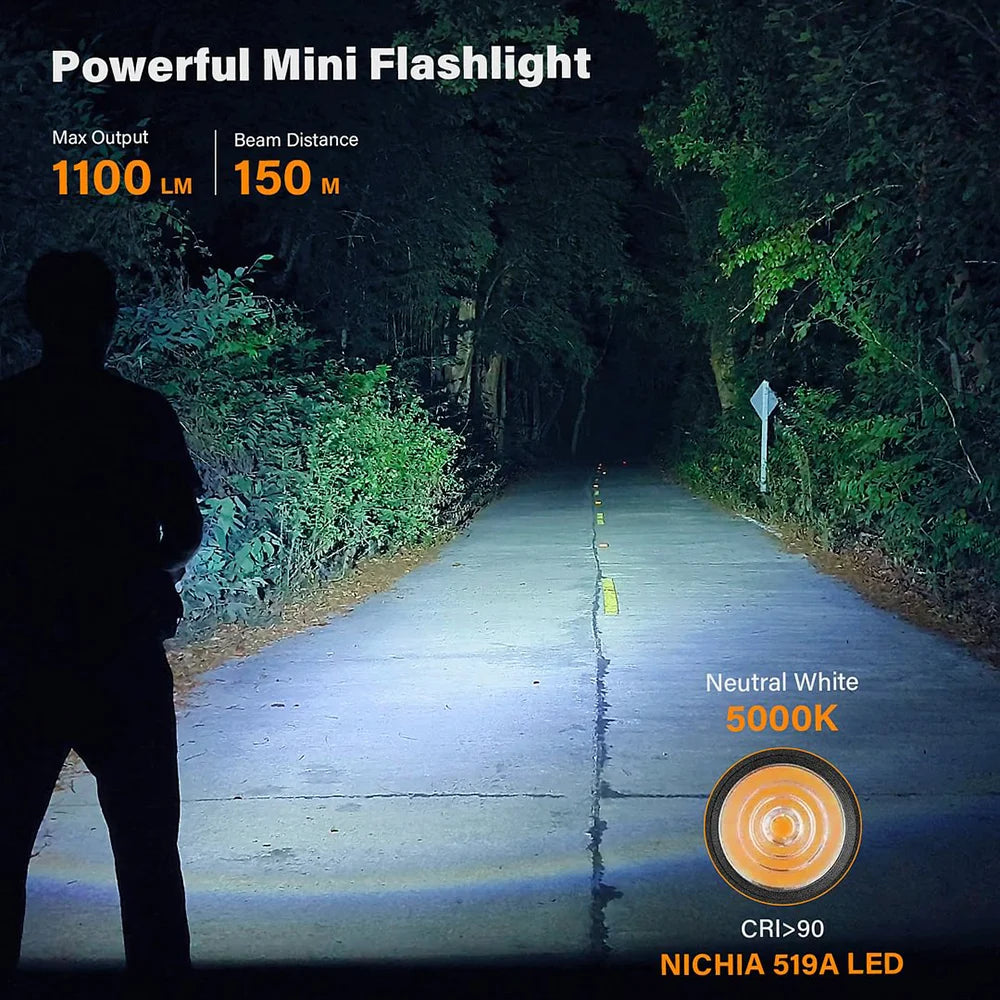 Sofirn SC13 519A 5000K Mini Powerful Led Light LED 1100lm 18350 Rechargeable Flashlight with Magnetic by Smarsty