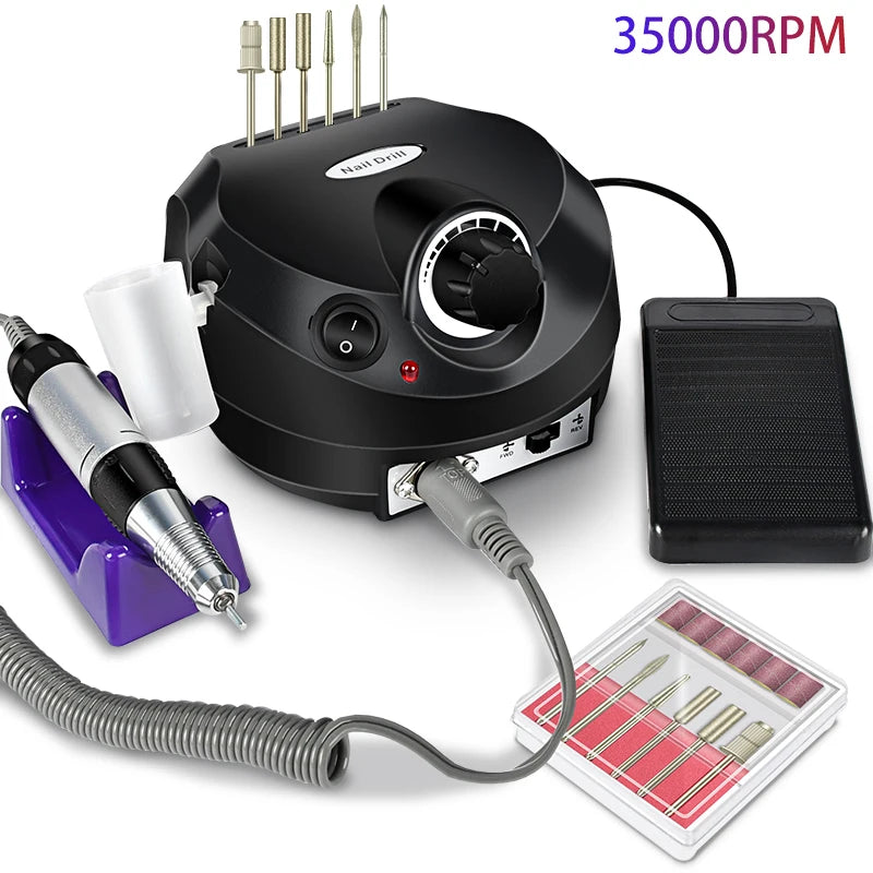 Professional Electric Nail Drill 35000RPM Portable Manicure Machine - Smarsty